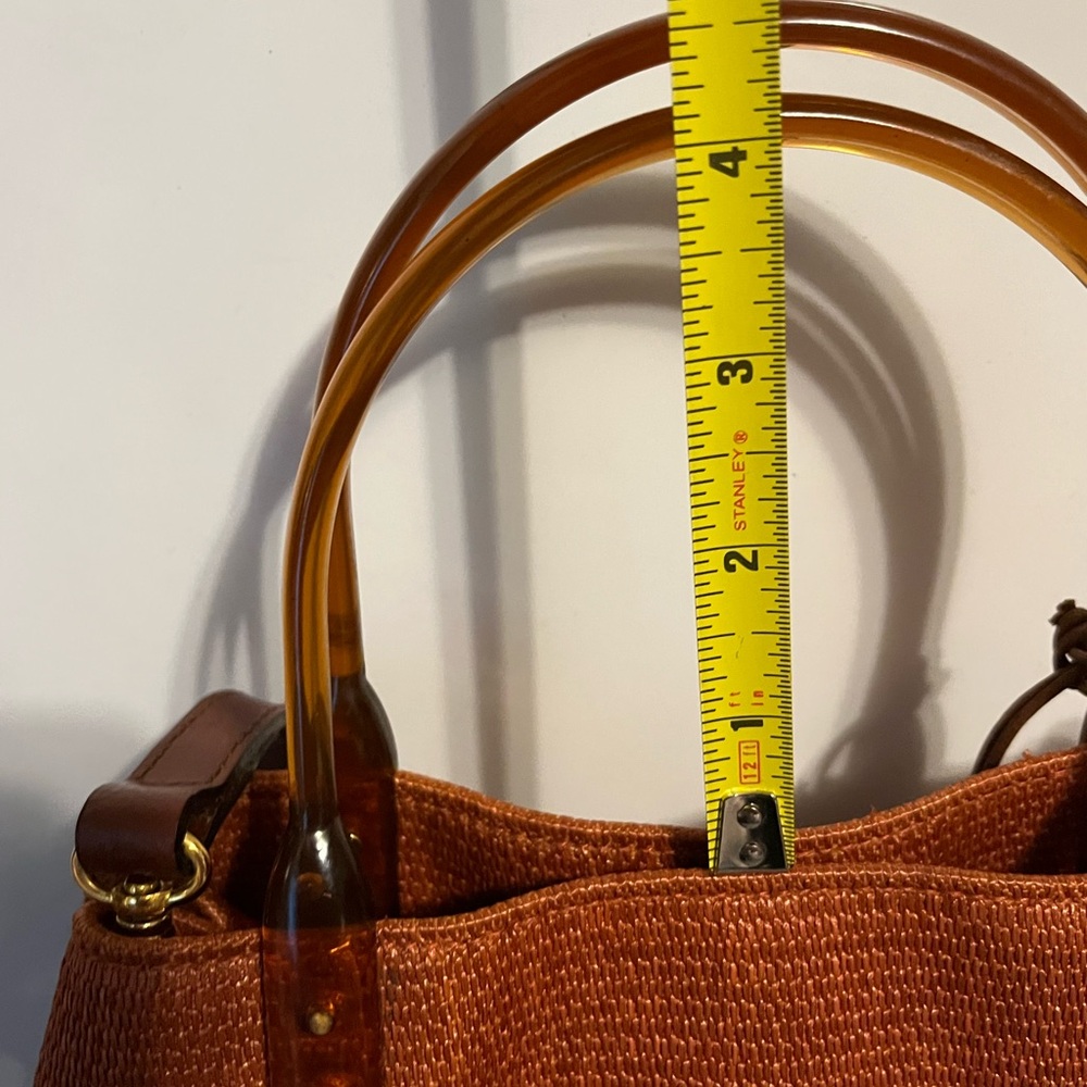 Valerie Stevens Straw woven leather shoulder strap dual carry  Bag - Picture 11 of 14